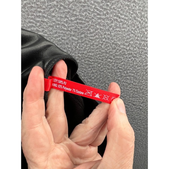 Spanx Leggings Sz S High Waisted Faux Leather Black Shiny Stretch Athleisure - Picture 9 of 10